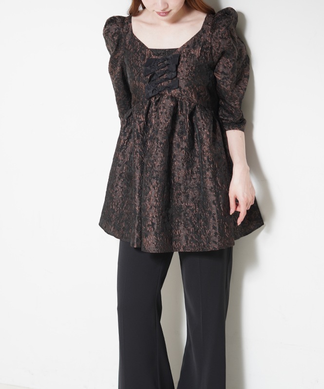 edge ribbon setup dress