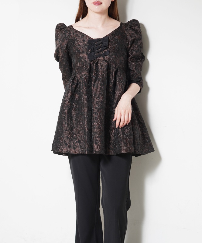 edge ribbon setup dress