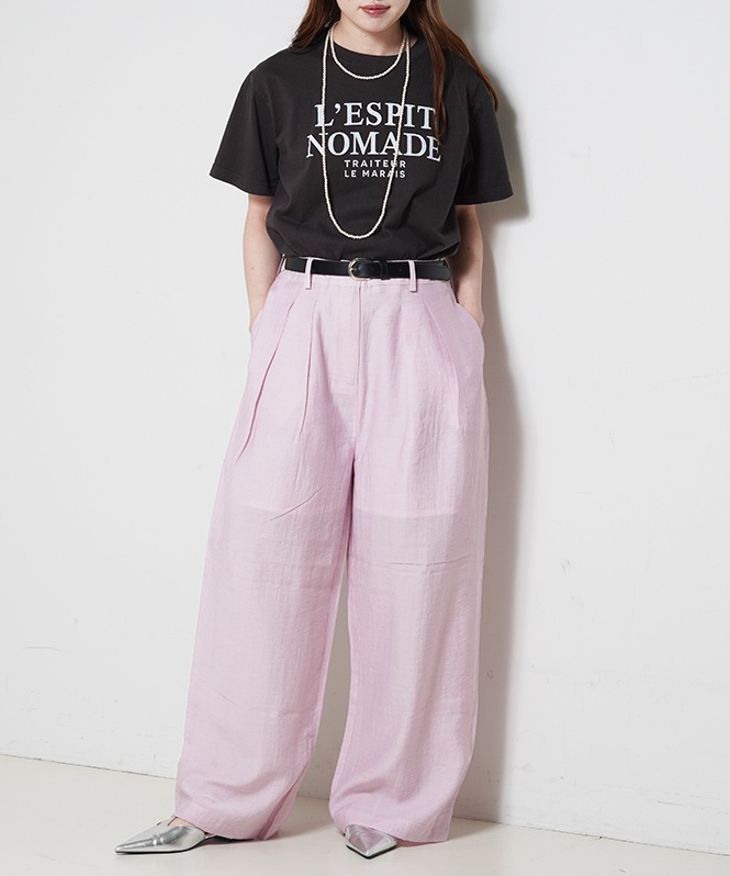 Linen Blend Tuck Wide PT | PANTS,ワイドパンツ | ROOM903 online