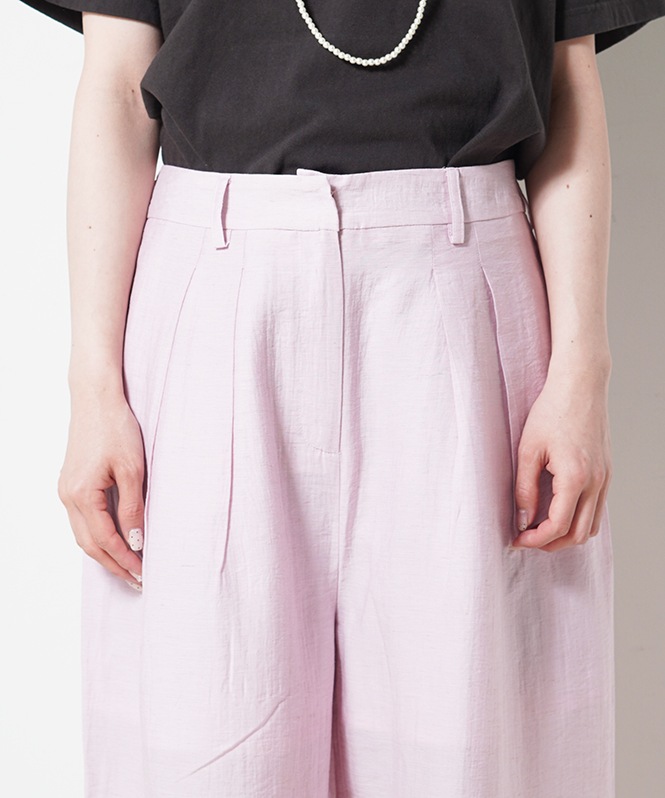Linen Blend Tuck Wide PT | PANTS,ワイドパンツ | ROOM903 online