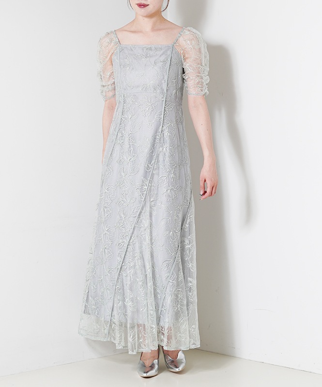 ANDRESD wave piping frare dress イエロー　S ANDRESD wave piping frare dress イエロー S wave piping frare