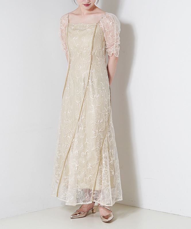 andresd wave piping frare dress イエロー　M wave piping frare dress | ANDRESD