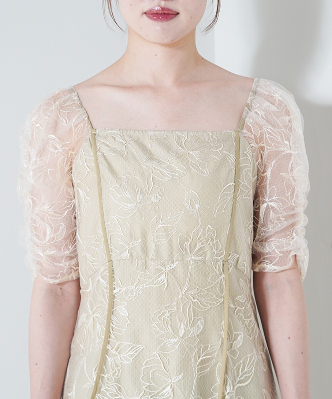 andresd wave piping frare dress イエロー　M ANDRESD wave piping frare dress | DRESS,DRESS | ROOM903 online