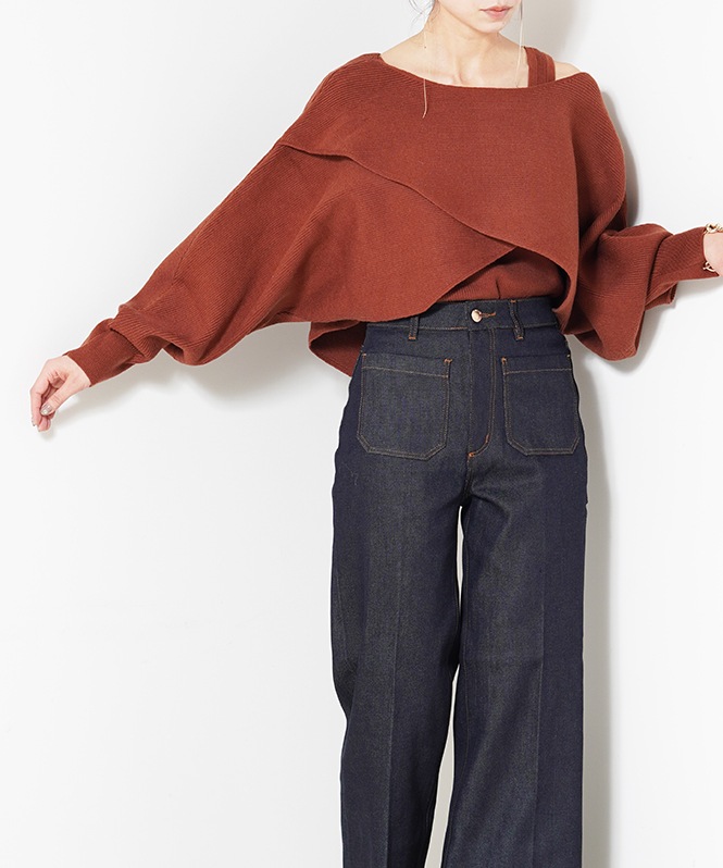 めるえり アシメケープタンクニットセット | ALL ITEMS | ROOM903 online