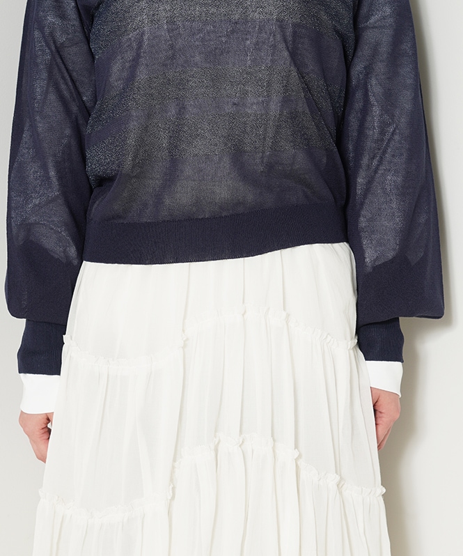 ラメ×ボーダーニット