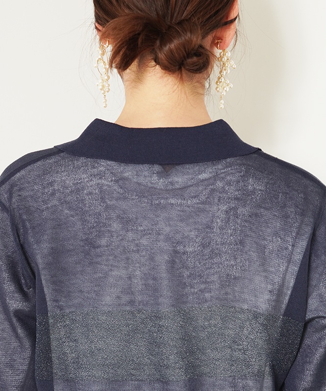 ラメ×ボーダーニット