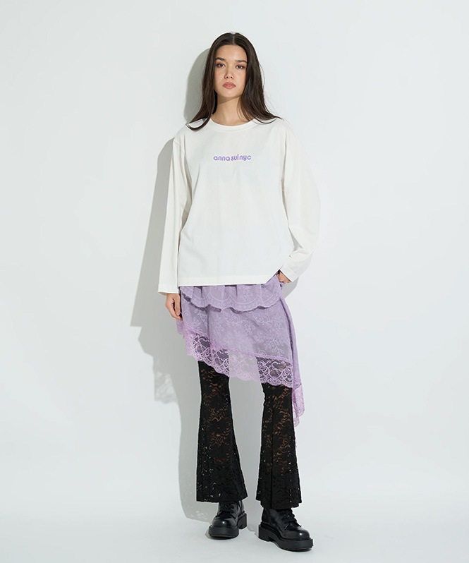 メッシュレイヤードロングTシャツ