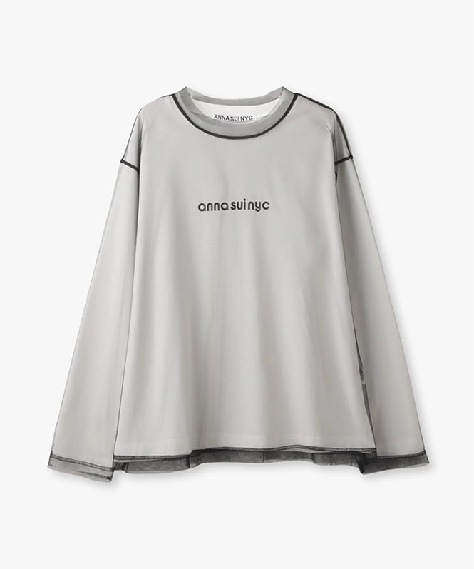 メッシュレイヤードロングTシャツ