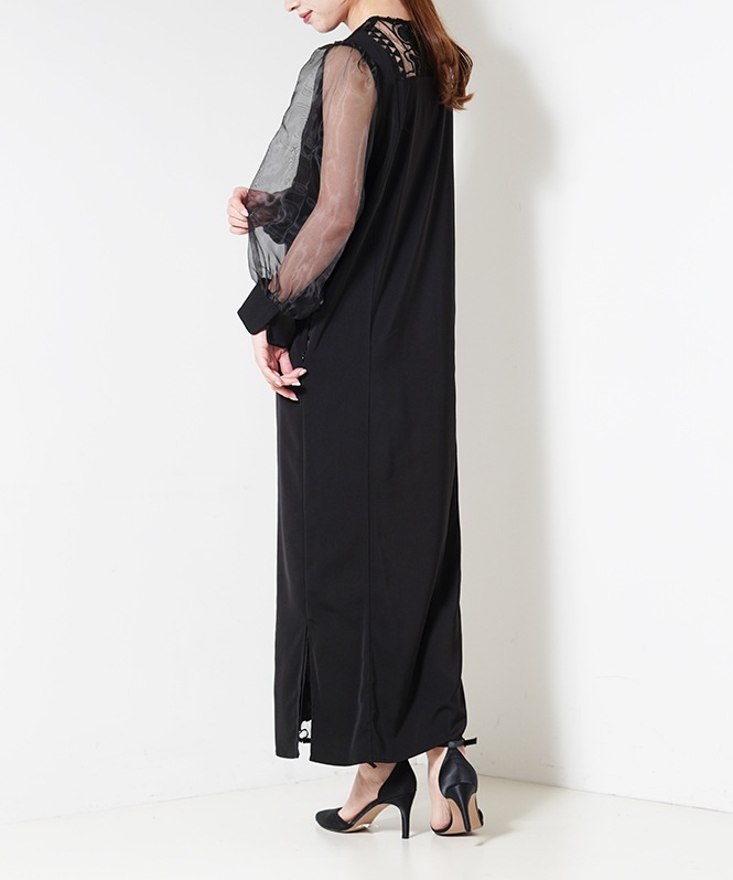 Jacquard lace pencil dress■