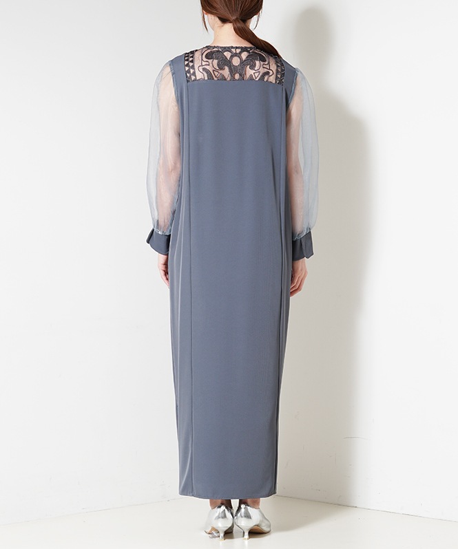 Jacquard lace pencil dress■