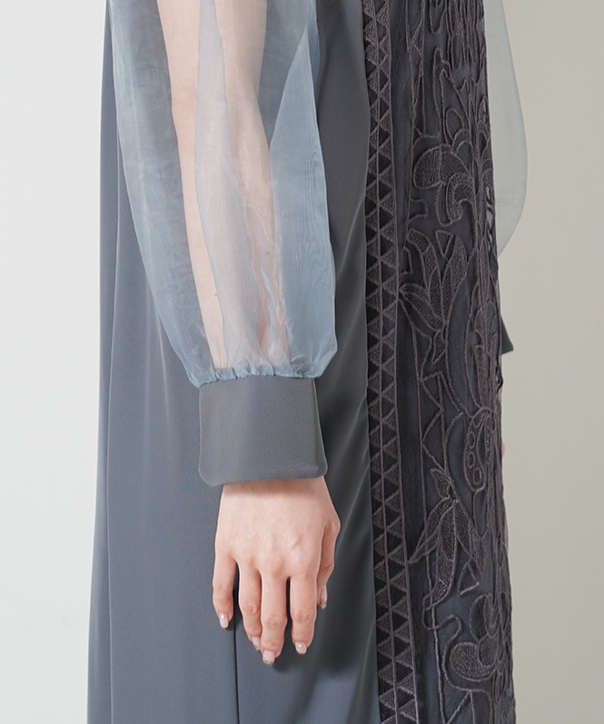 Jacquard lace pencil dress■