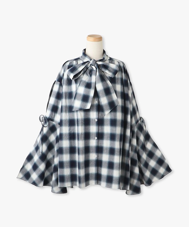 4WAYチェックブラウス