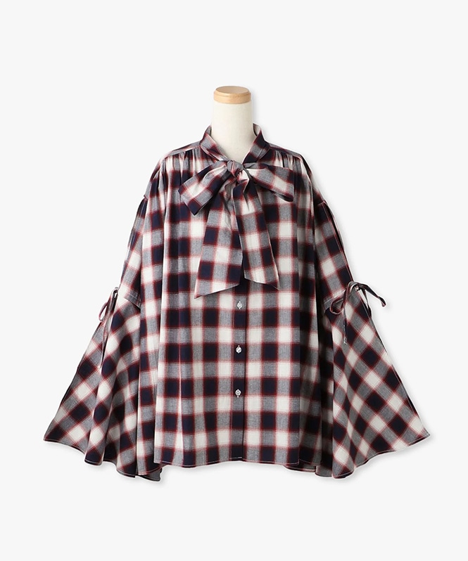 4WAYチェックブラウス
