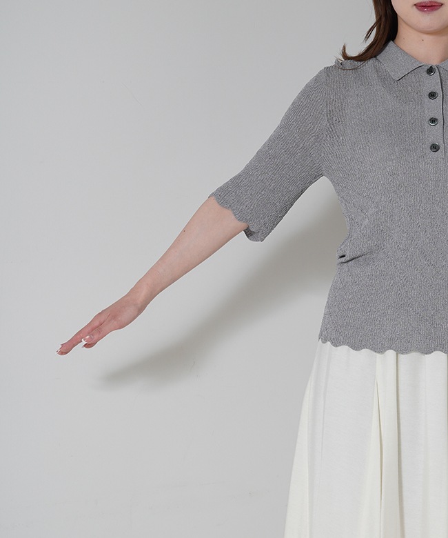 Polo Collar Knit Top