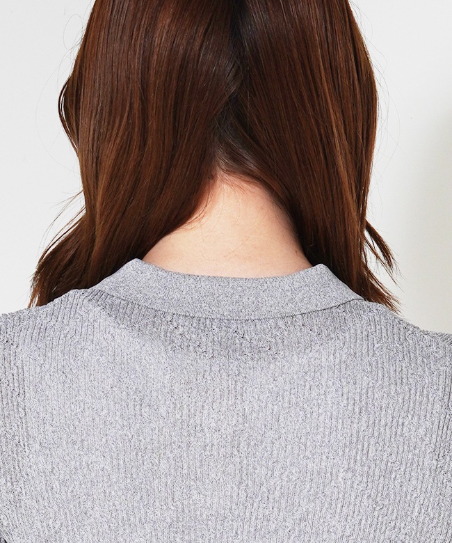 Polo Collar Knit Top