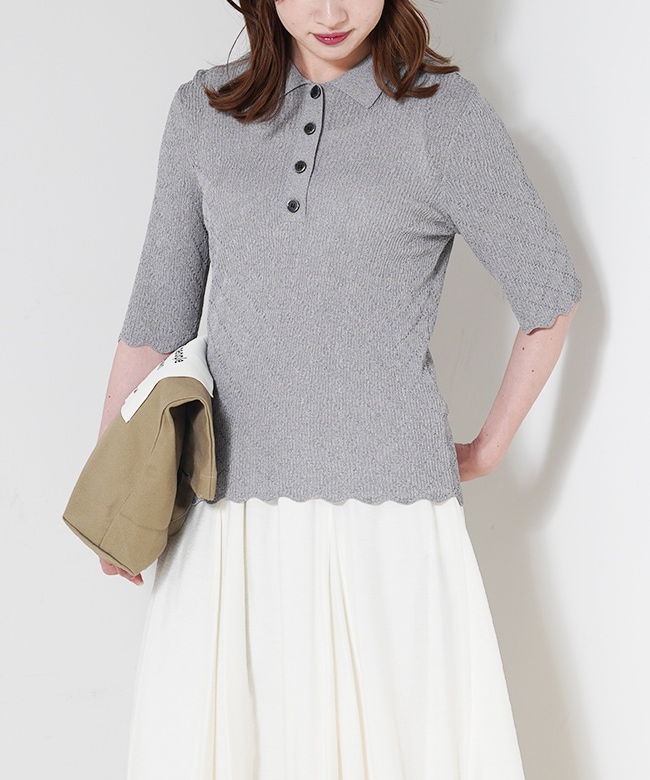 ちょっぷ Polo Collar Knit Top | ALL ITEM | ROOM903 online