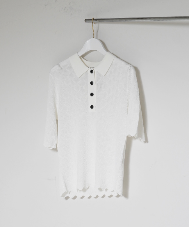 Polo Collar Knit Top