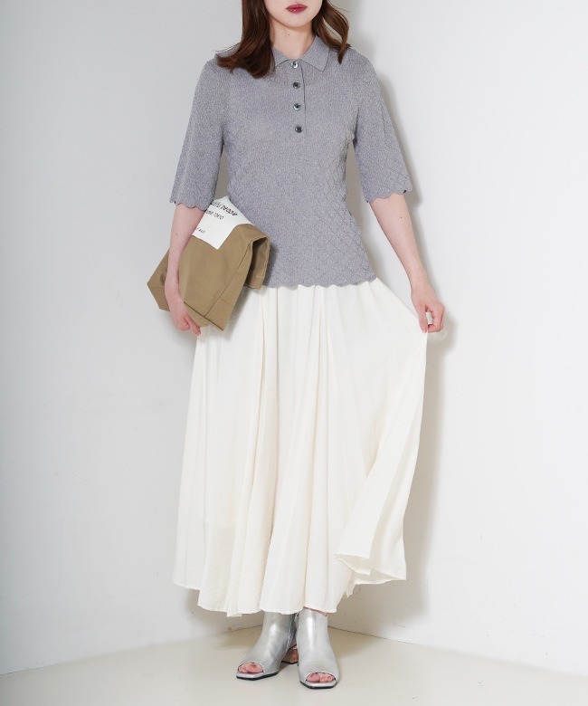 Polo Collar Knit Top