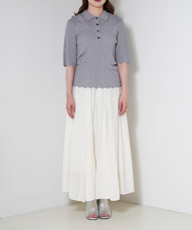 Polo Collar Knit Top
