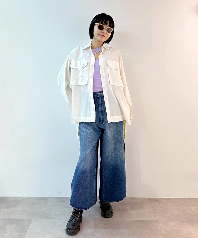 美品✨現行✨RRL ハーフジップ デニムシャツ　S ストライプ　ボタン　襟　春 ボヘミアンストライプシャツ | TOPS,シャツ／ブラウス | ROOM903 online
