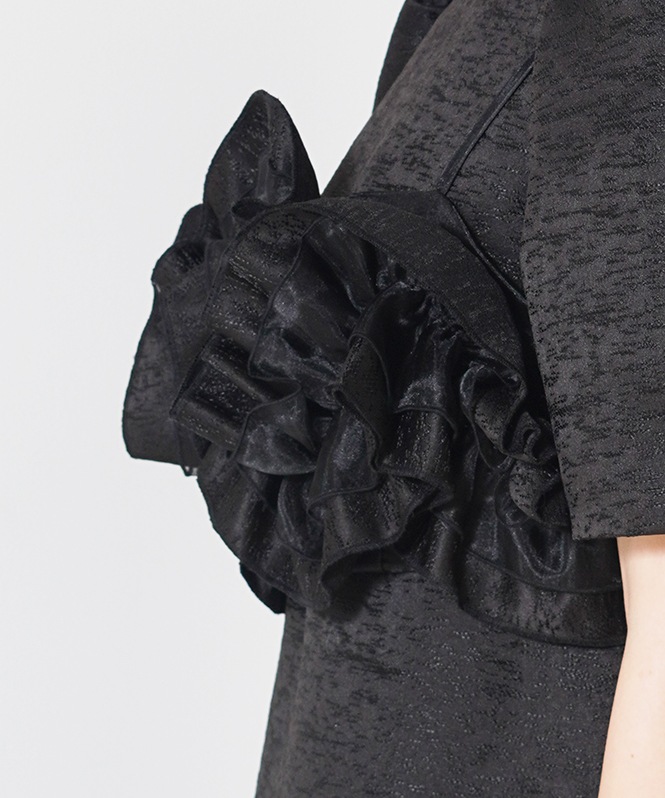 Wavy frill bustier jaguard dress | DRESS,DRESS | ROOM903 online