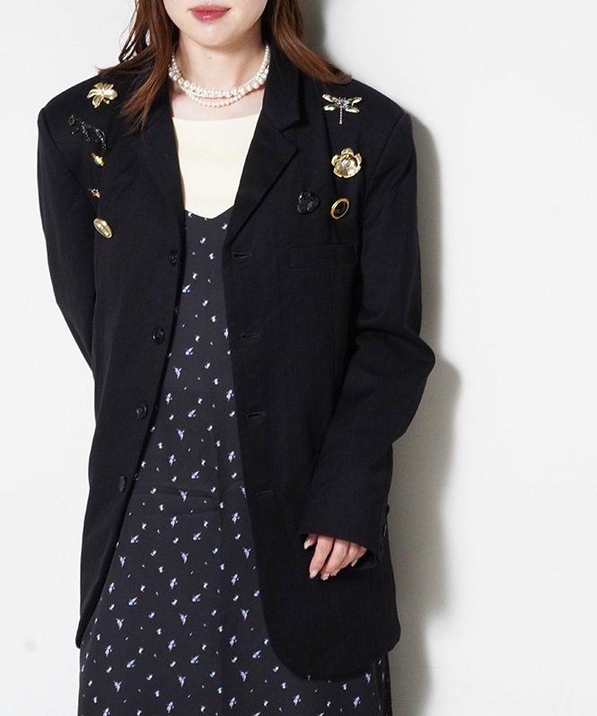 Rowen Brooch Sreasted Blazer