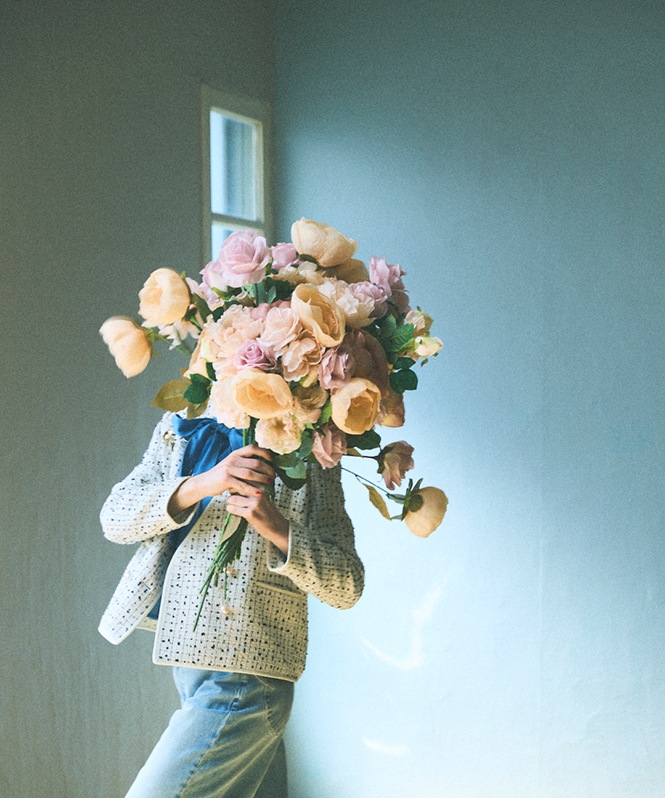 ノーカラーツイードショートジャケット