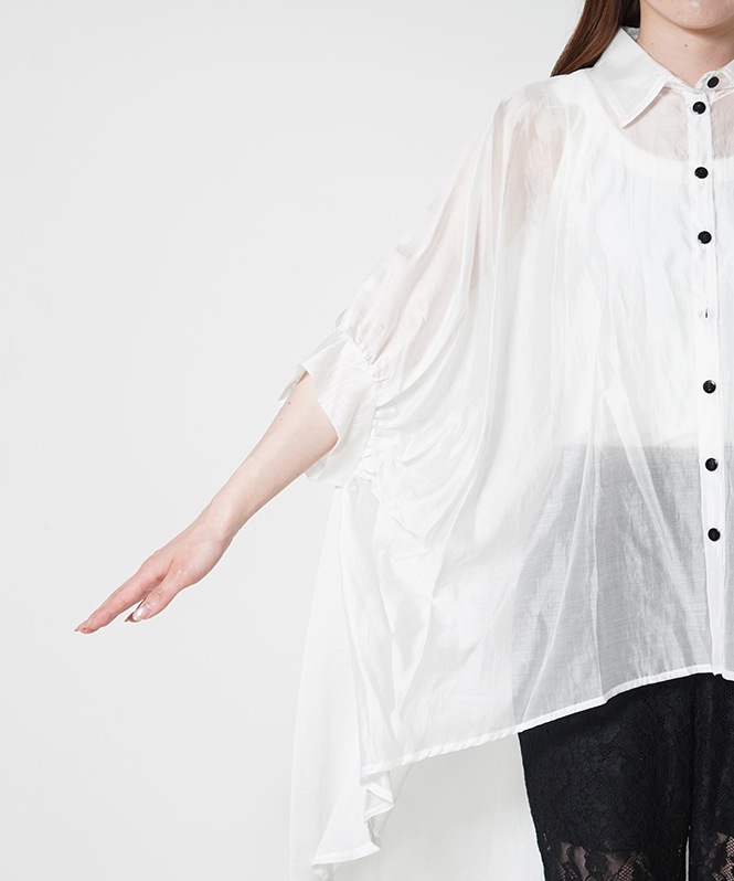 シルクバックロングシャツ