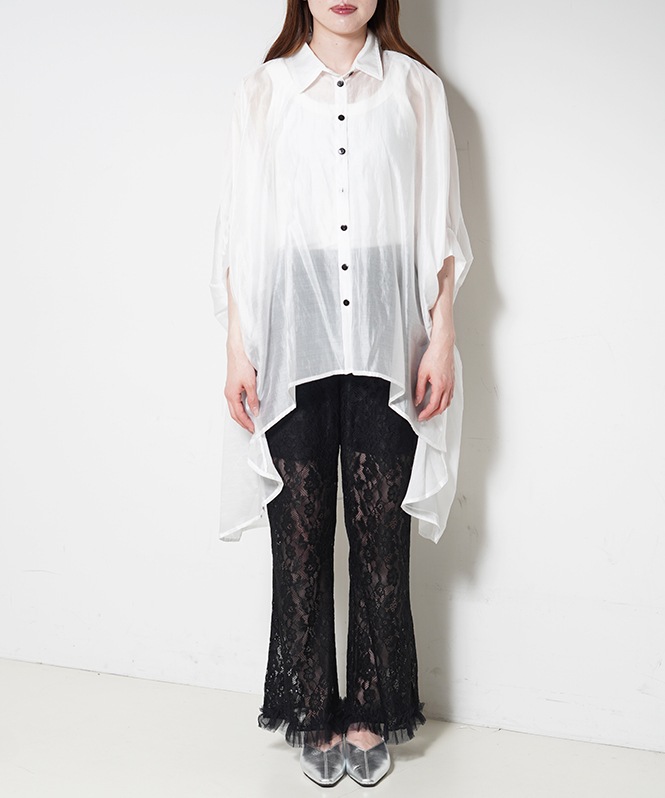 シルクバックロングシャツ