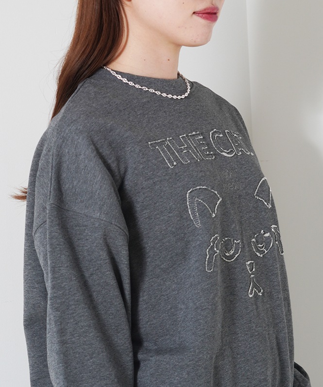 ネコ刺繍スウェット