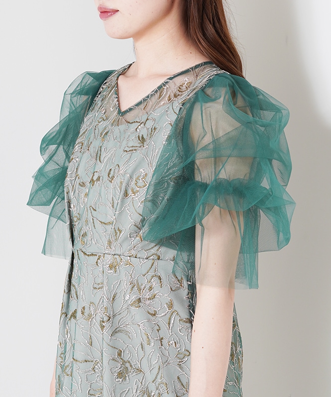 フラフィースリーブペンシルドレス