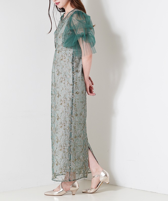 フラフィースリーブペンシルドレス