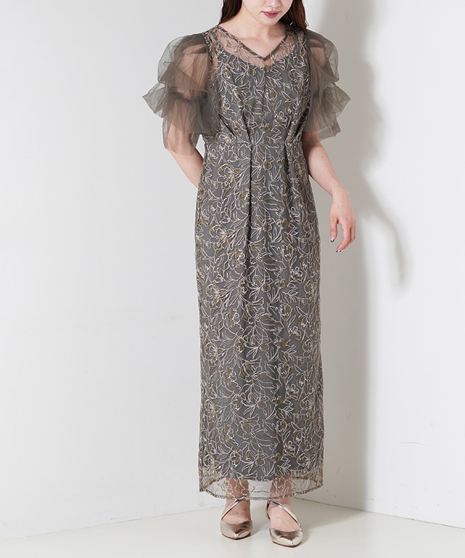 VALERIANE フラフィースリーブペンシルドレス | DRESS,DRESS