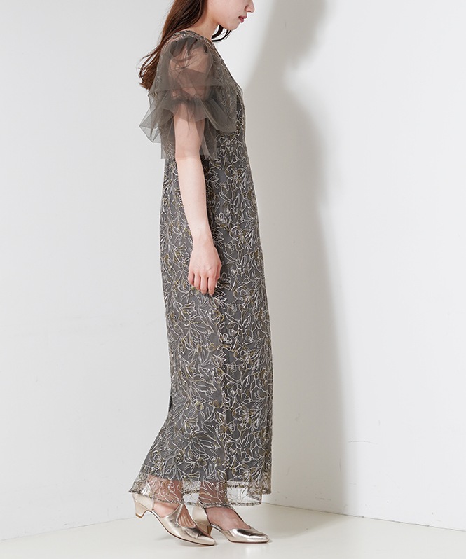 フラフィースリーブペンシルドレス