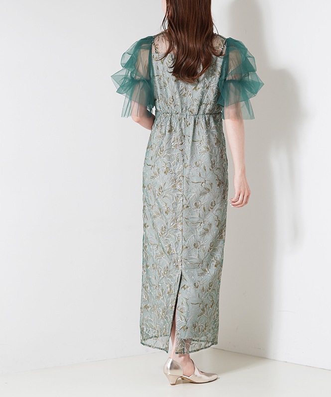 フラフィースリーブペンシルドレス