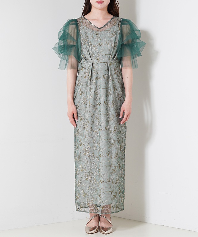 VALERIANE フラフィースリーブペンシルドレス | DRESS,DRESS