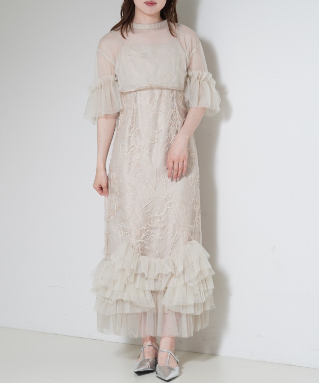 Embroidery frill Set Dress | ONEPIECE,ドレス | ROOM903 online