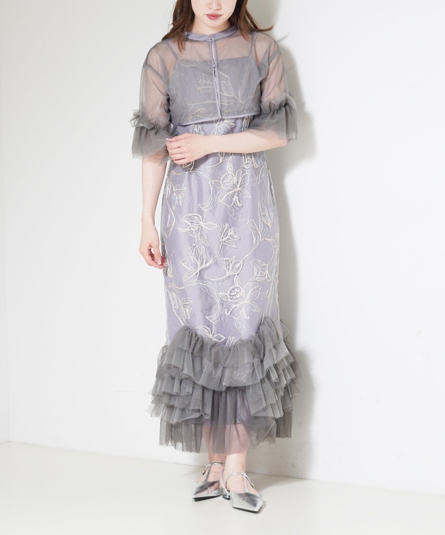 Embroidery frill Set Dress | ONEPIECE,ドレス | ROOM903 online