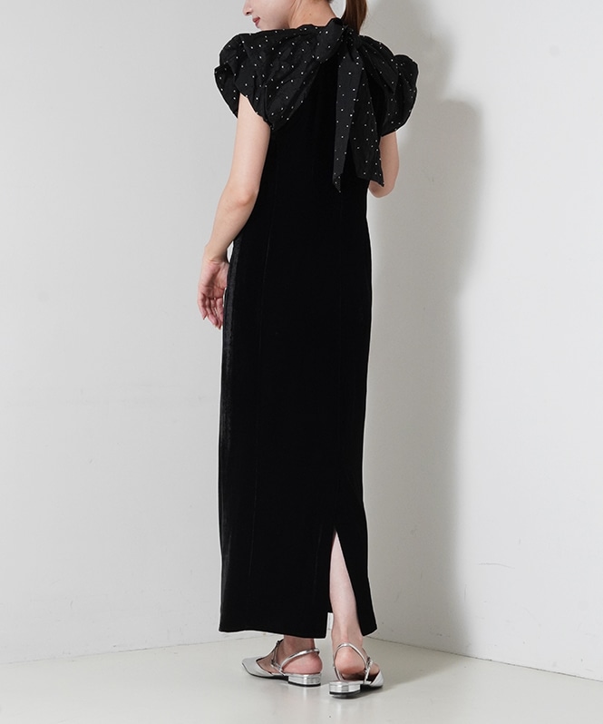 drape velour dress(dot) | DRESS,DRESS | ROOM903 online