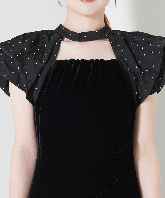 drape velour dress(dot)