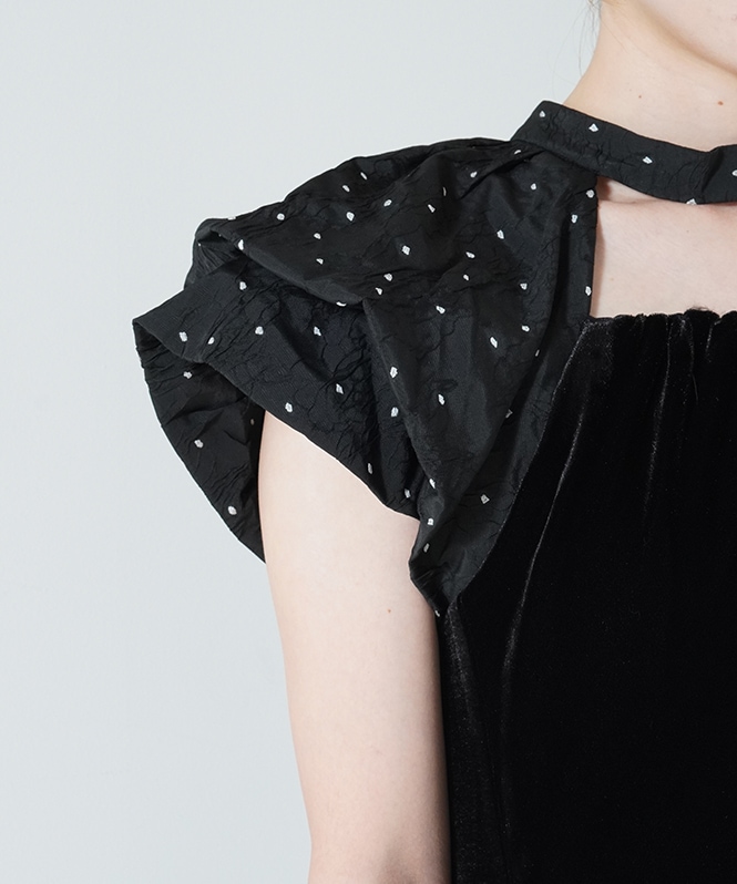 drape velour dress(dot)