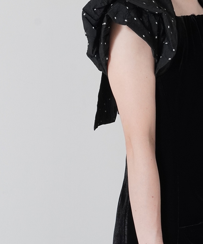 drape velour dress(dot)