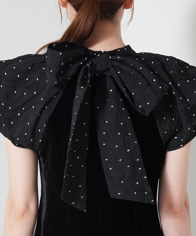 drape velour dress(dot)