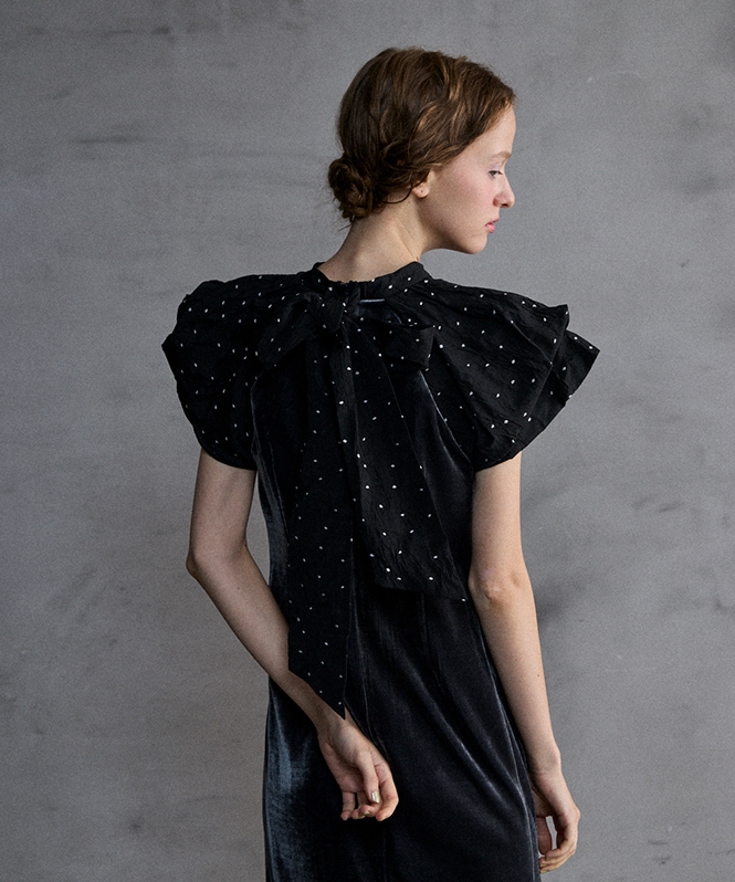 drape velour dress(dot) | DRESS,DRESS | ROOM903 online