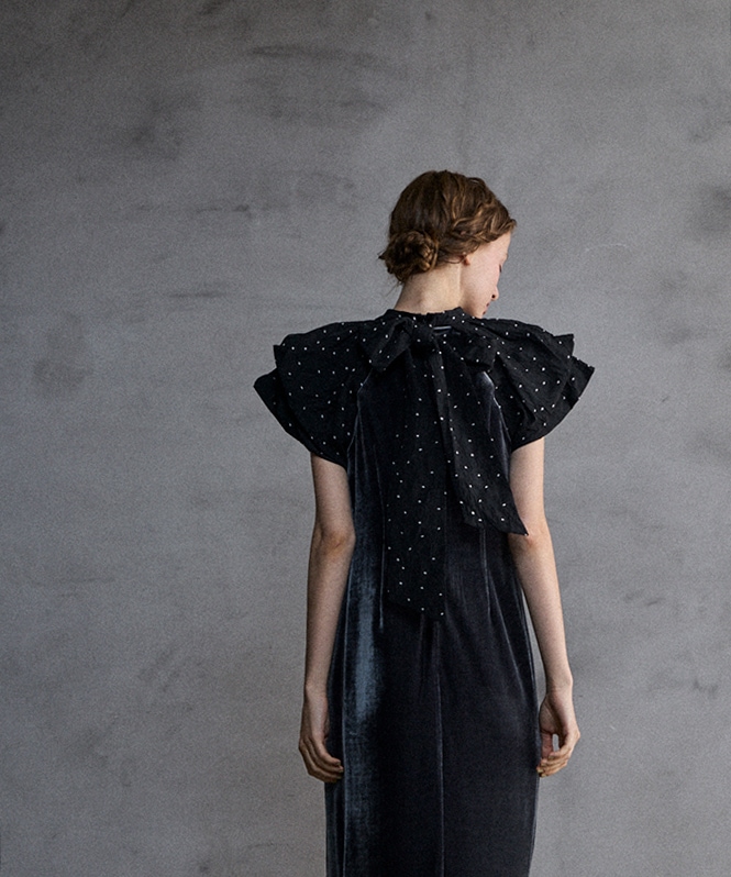 ANDRESD/drape velour dress/black/sサイズ drape velour dress(dot) | DRESS,DRESS | ROOM903 online