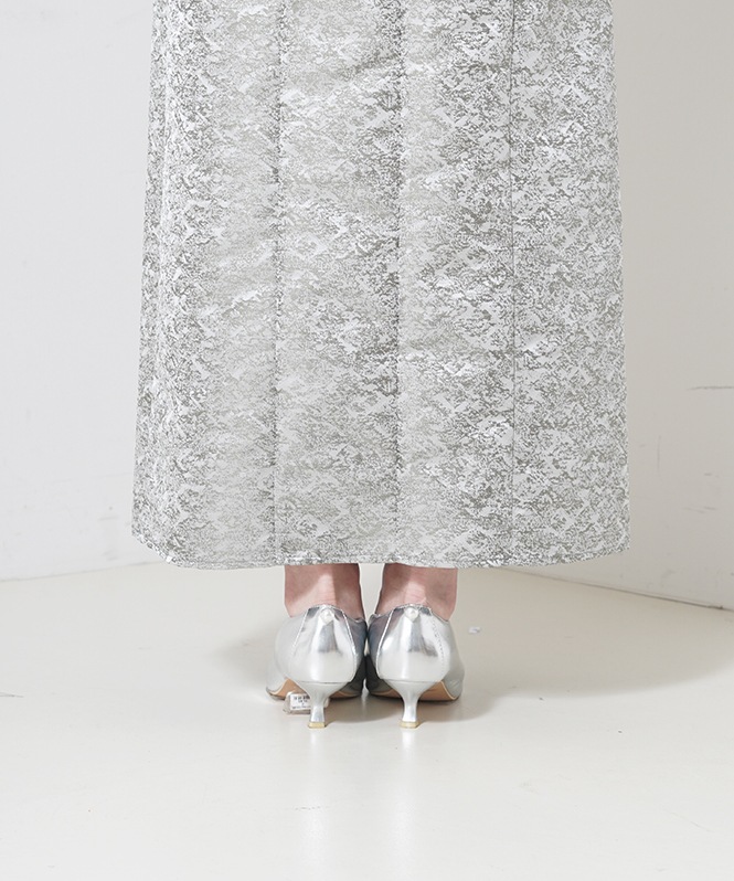 Puff-sleeve Jacquard Dress