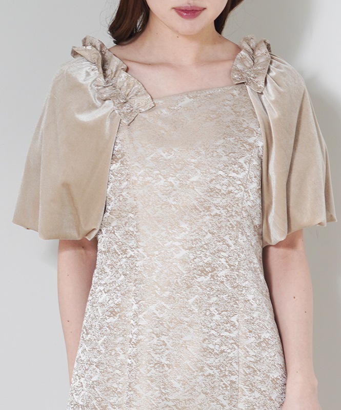 Puff-sleeve Jacquard Dress