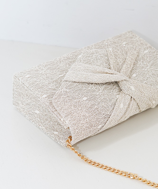 ラメレースツイストバッグ