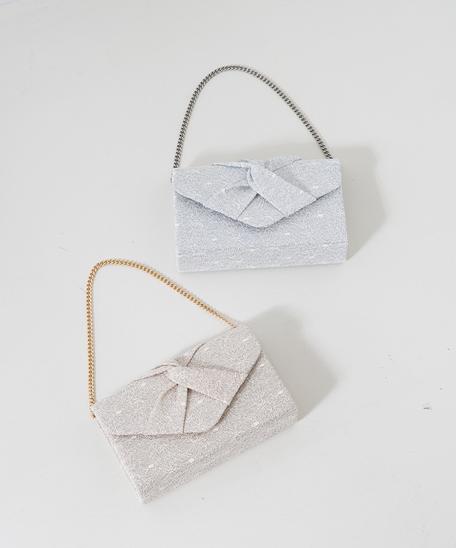 ラメレースツイストバッグ