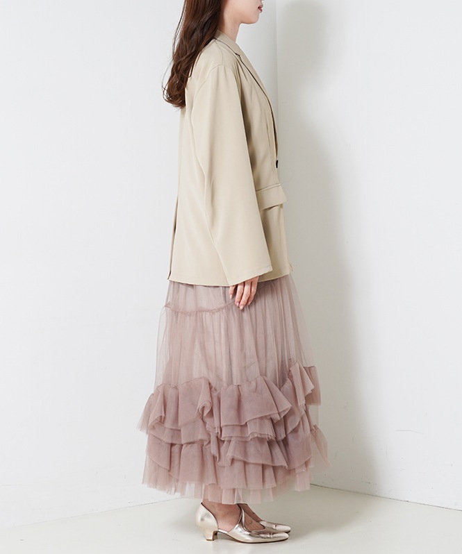 volum tulle jacket set dress